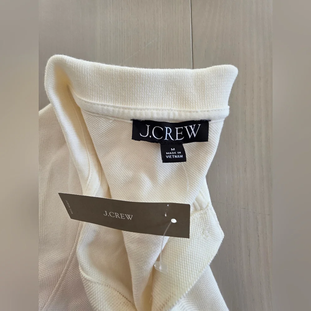 NWT J.Crew Women's Piqué cropped polo shirt Sz M $89 Old Money - Picture 5 of 5